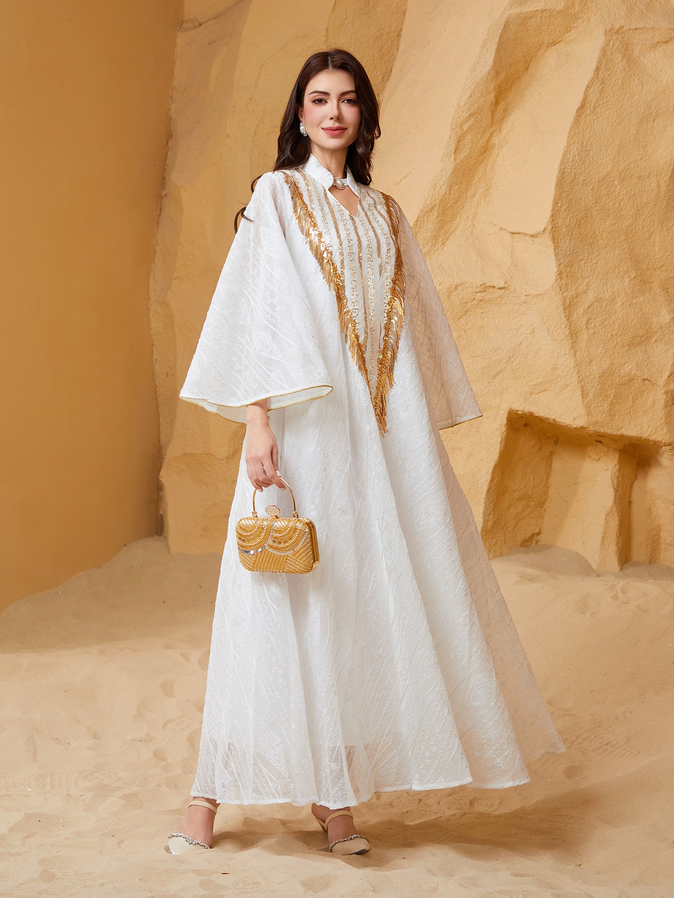 SW005跨境晚礼服dress长袍网纱刺绣亮片女装 Secondary image