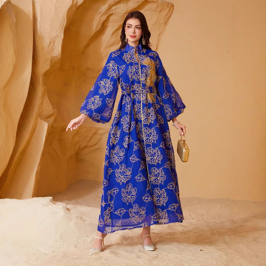 Luxury Sequin Jalabiya Maxi Dress – Elegant Puff Sleeve Ethnic Evening Gown Secondary image